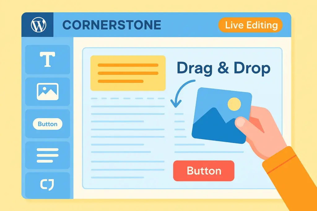 Cornerstone WordPress plugin drag and drop interface