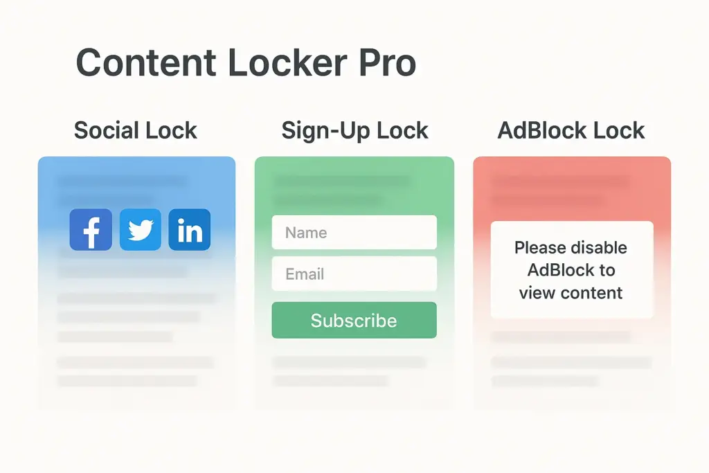 Content Locker Pro WordPress plugin lock types features
