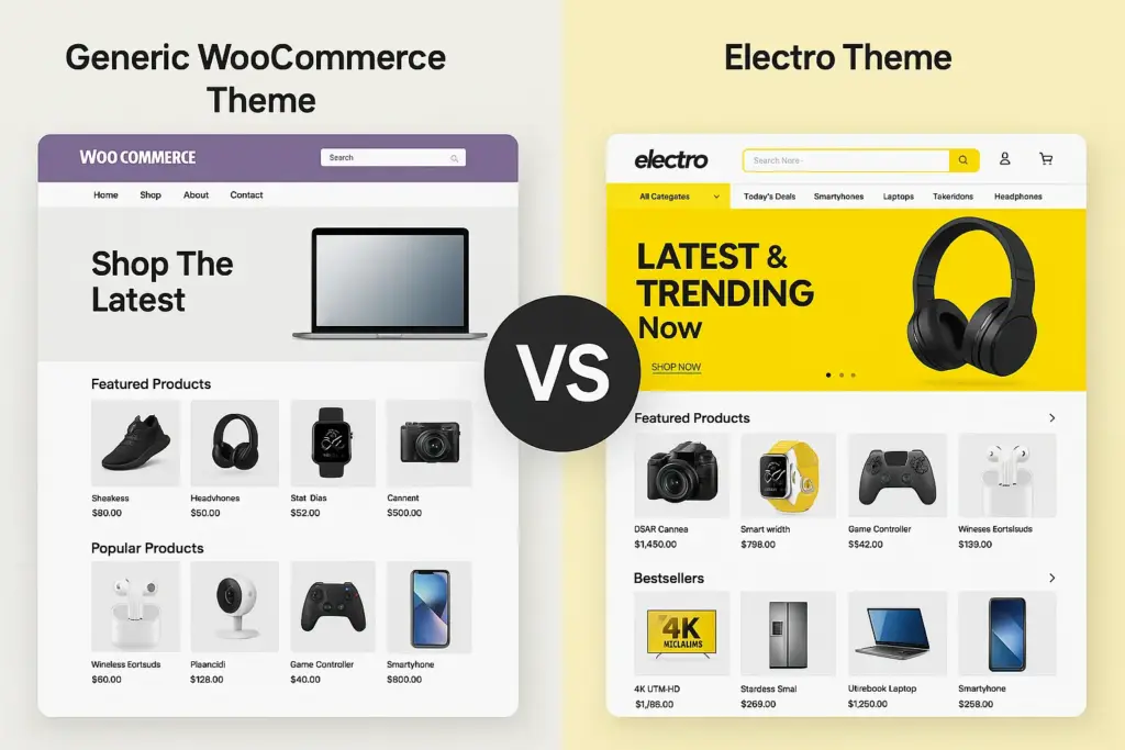 Benefit comparison when you download Electro theme vs generic themes