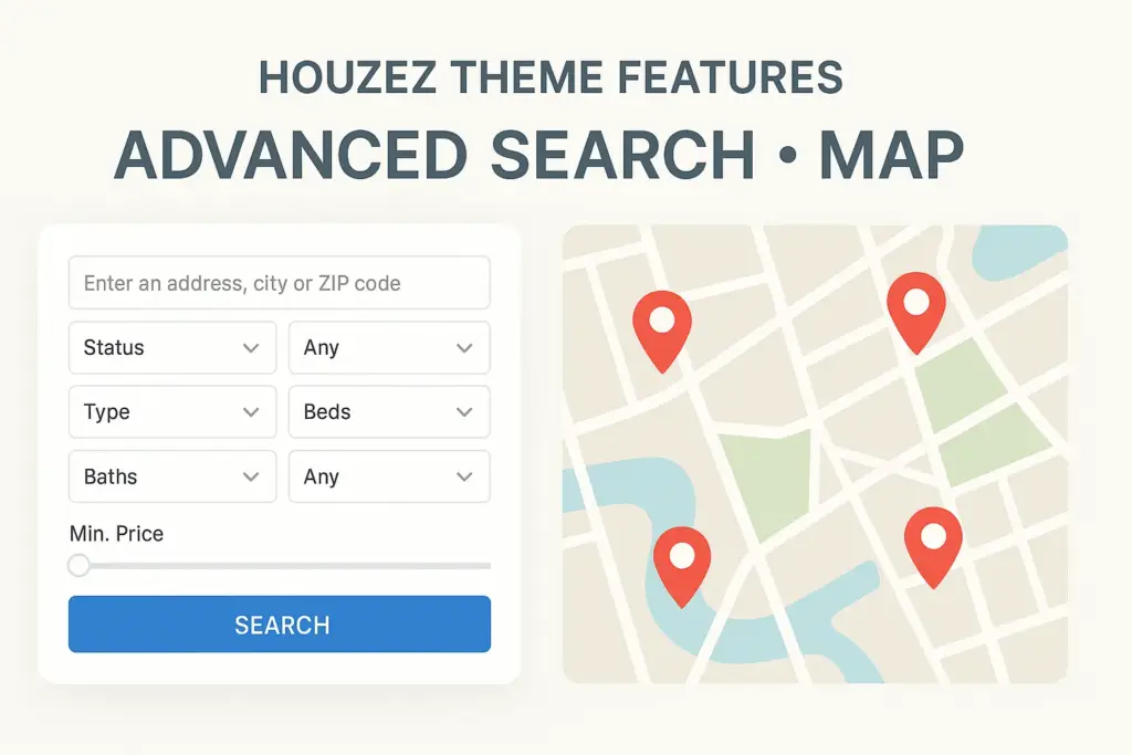 Houzez real estate WordPress theme features showcase