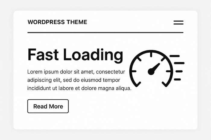 Lightweight GPL WordPress theme for faster loading.