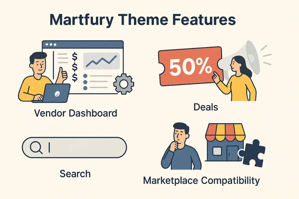 Martfury WooCommerce marketplace WordPress theme features