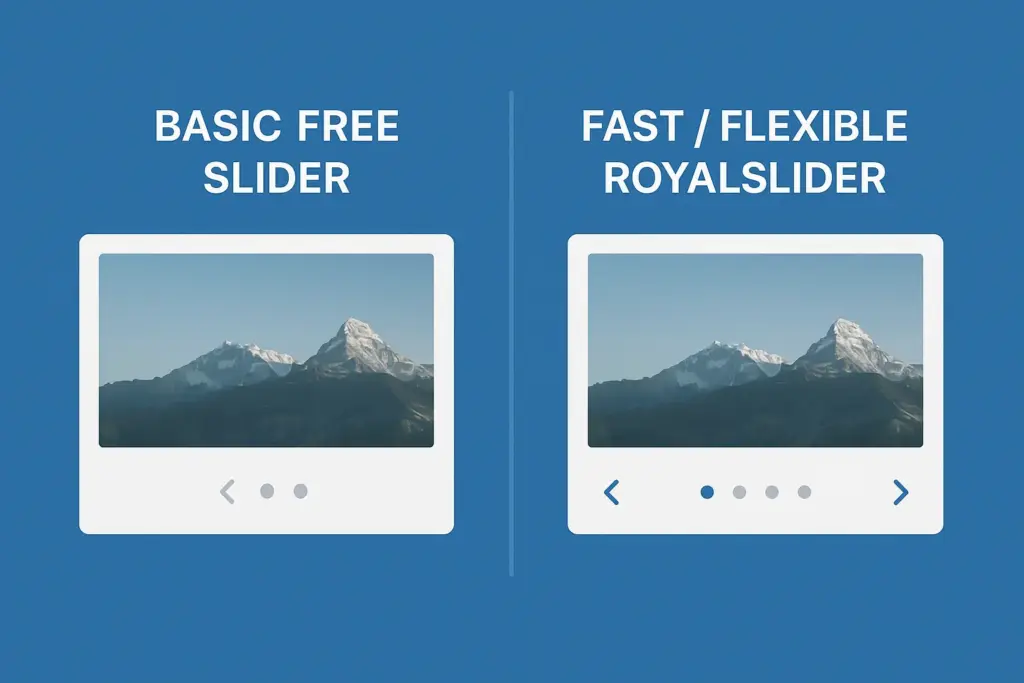 Performance and feature comparison when you download RoyalSlider vs free sliders