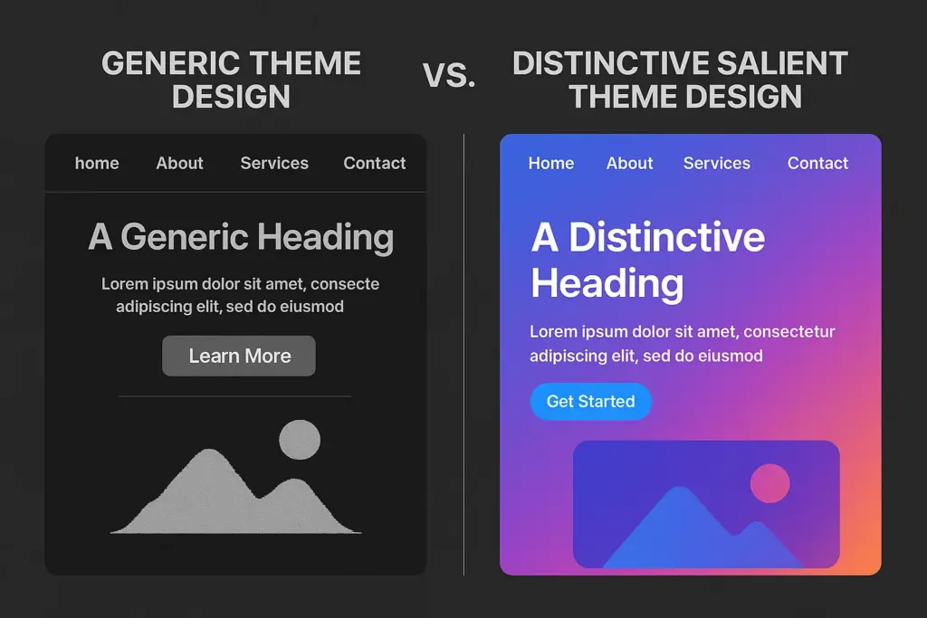 Design comparison when you download Salient theme vs generic themes
