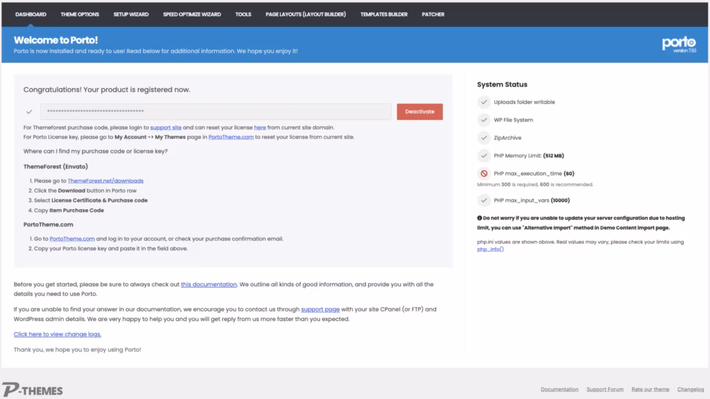 the AI-powered website builder interface in Porto — the strongest first-hand evidence this page can carry.