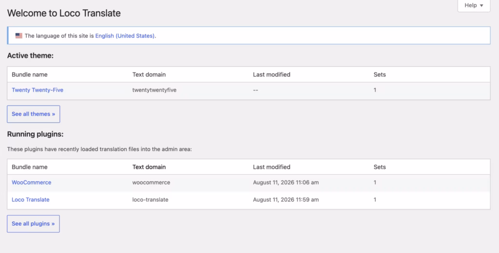 the Translation string management interface in Loco Translate — the strongest first-hand evidence this page can carry.
